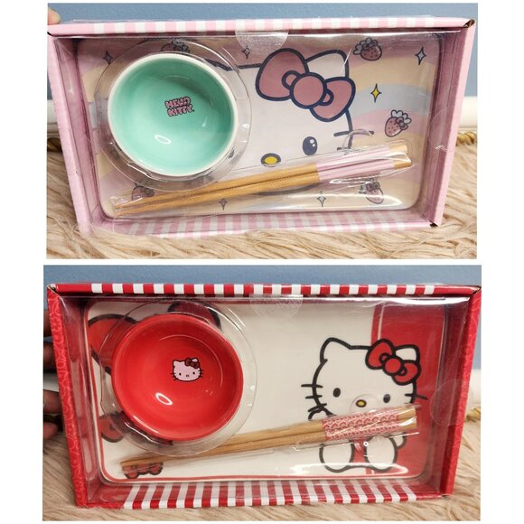 SANRIO HELLO KITTY CERAMIC SUSHI PLATE SET-Variety - Picture 1 of 8